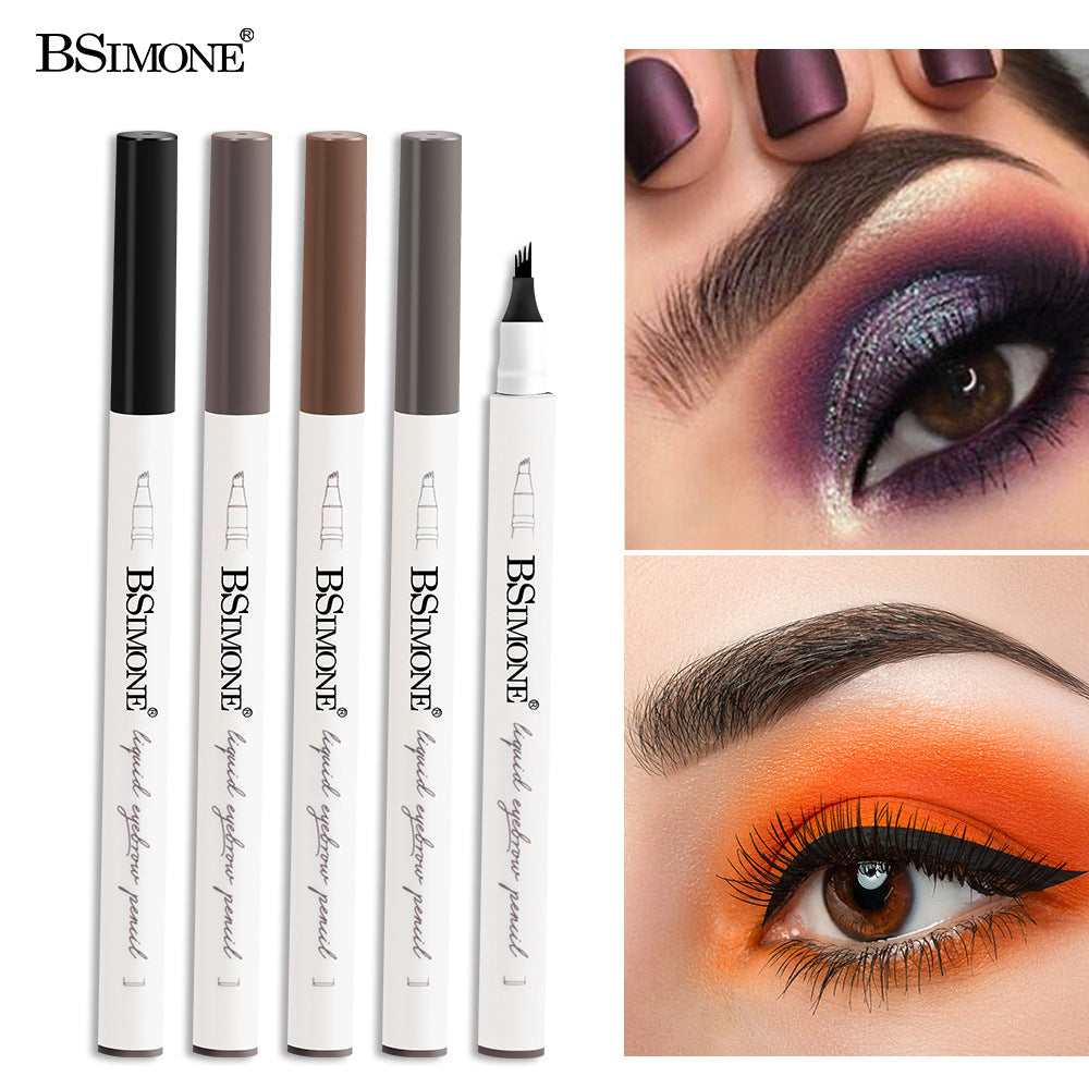 BSIMONE Four-Pronged Eyebrow Pencil For Makeup Artists Waterproof Non-Smudging Natural Three-Dimensional Eyebrow Pencil