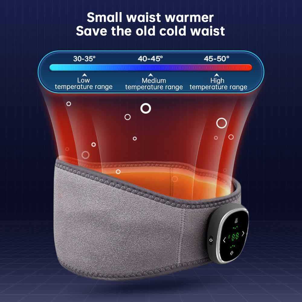 EMS Pulse Massage 16 Levels Keep Warm Waist Support Belt Heat Compress Pain Relief Electric Portable Back Waist Massager