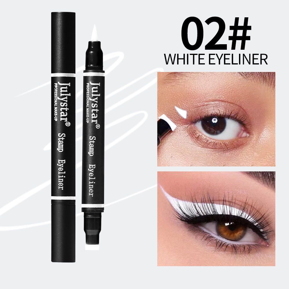 White Eyeliner Liquid Eyeliner Waterproof Non-Staining Cool Black Double-Ended Seal Eyeliner