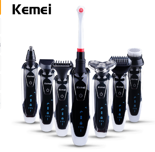 Kemei 7 in 1 Men's 3D Electric Shaver 3 in 1 Beard Trimmer Rechargeable Razor for Men Shaving