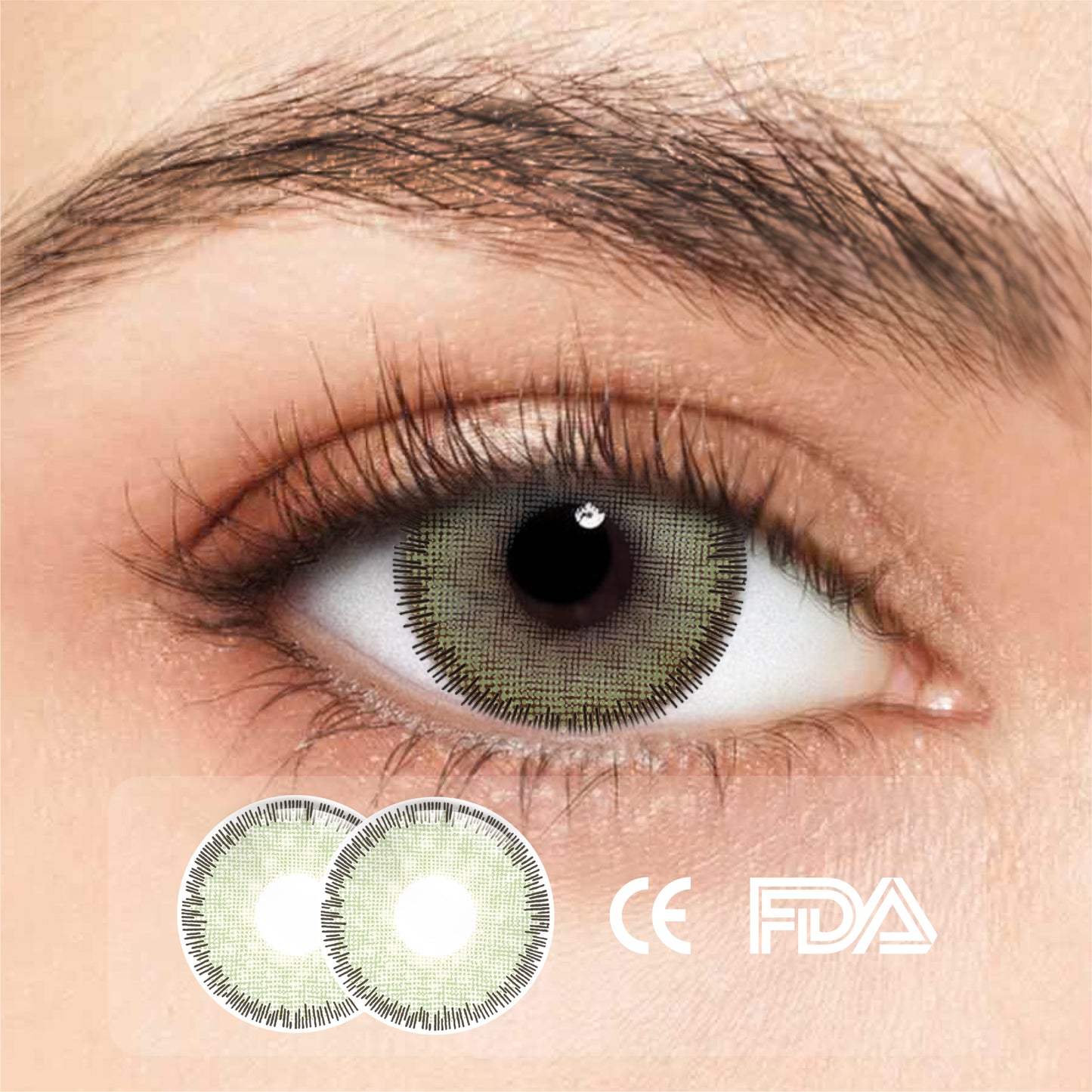 1 pair  FDA Certificate Eyes Beautiful Pupil Colorful Girl Cosplay Contact Lenses  EMILY GREEN
