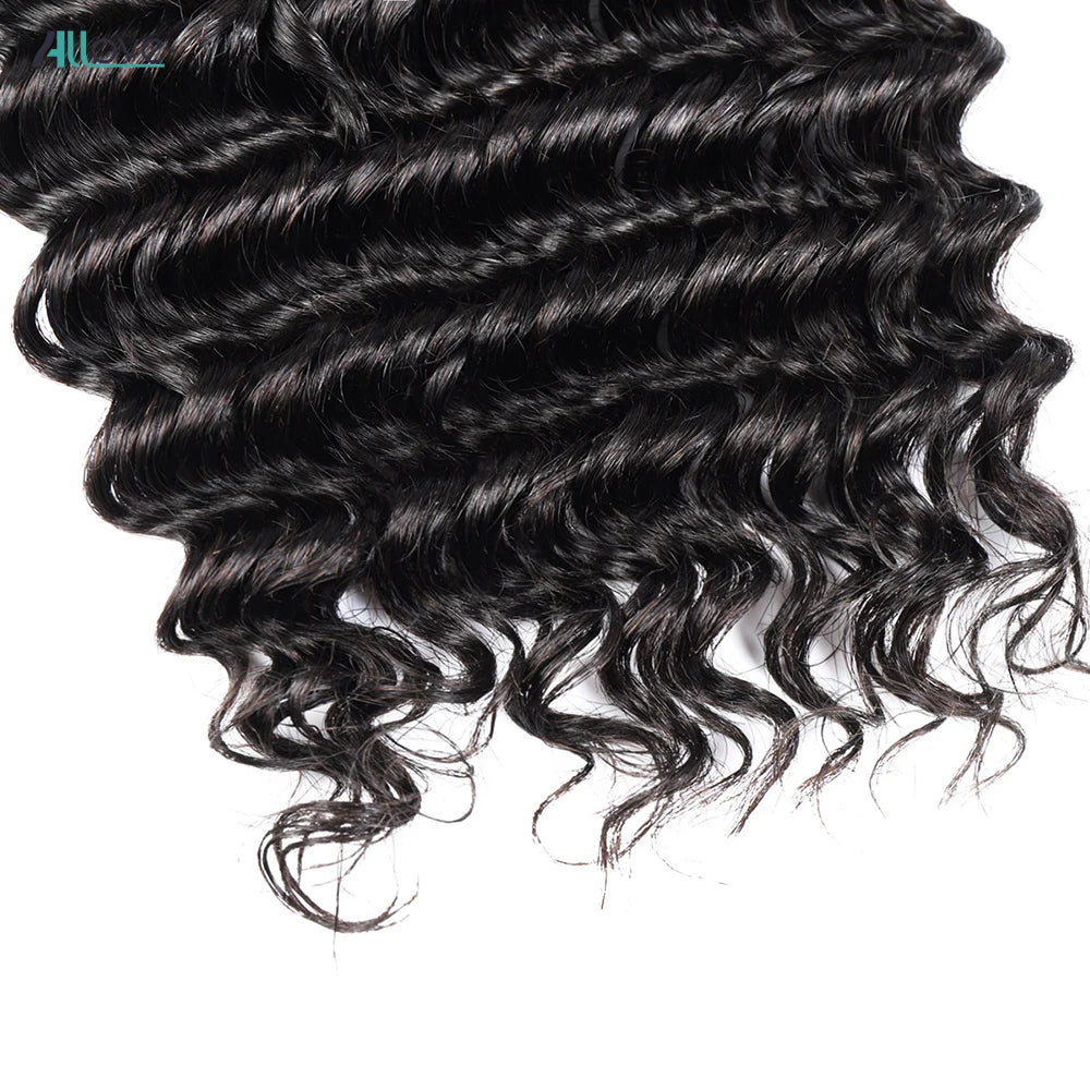 Allove Bulk Human Hair Deep Wave Human Hair For Braiding 100% Unprocessed No Weft Human Hair Bulk Extensions Brazilian Remy Hair
