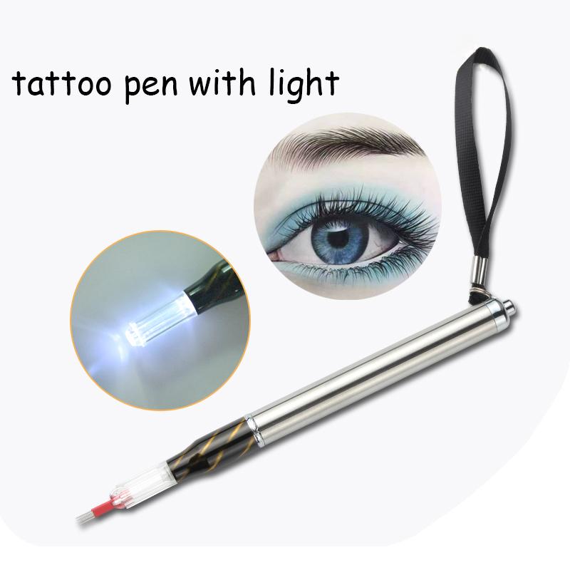 Microblading 3D Pen With LED Light Multifunction Needle Blade Manual Tattoo Machine For Permanent Makeup Eyebrow Munsu Tebori