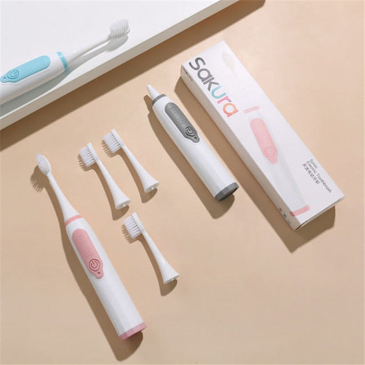 New Macaron Three Color Fresh Adult Children Soft Hair Battery Acoustic Electric Toothbrush