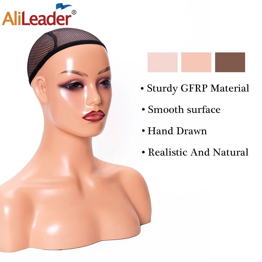 Mannequin Head and Rotating Display Stand for Display Wigs Jewelry Good Quality Model Head with Shoulders Free Shipping