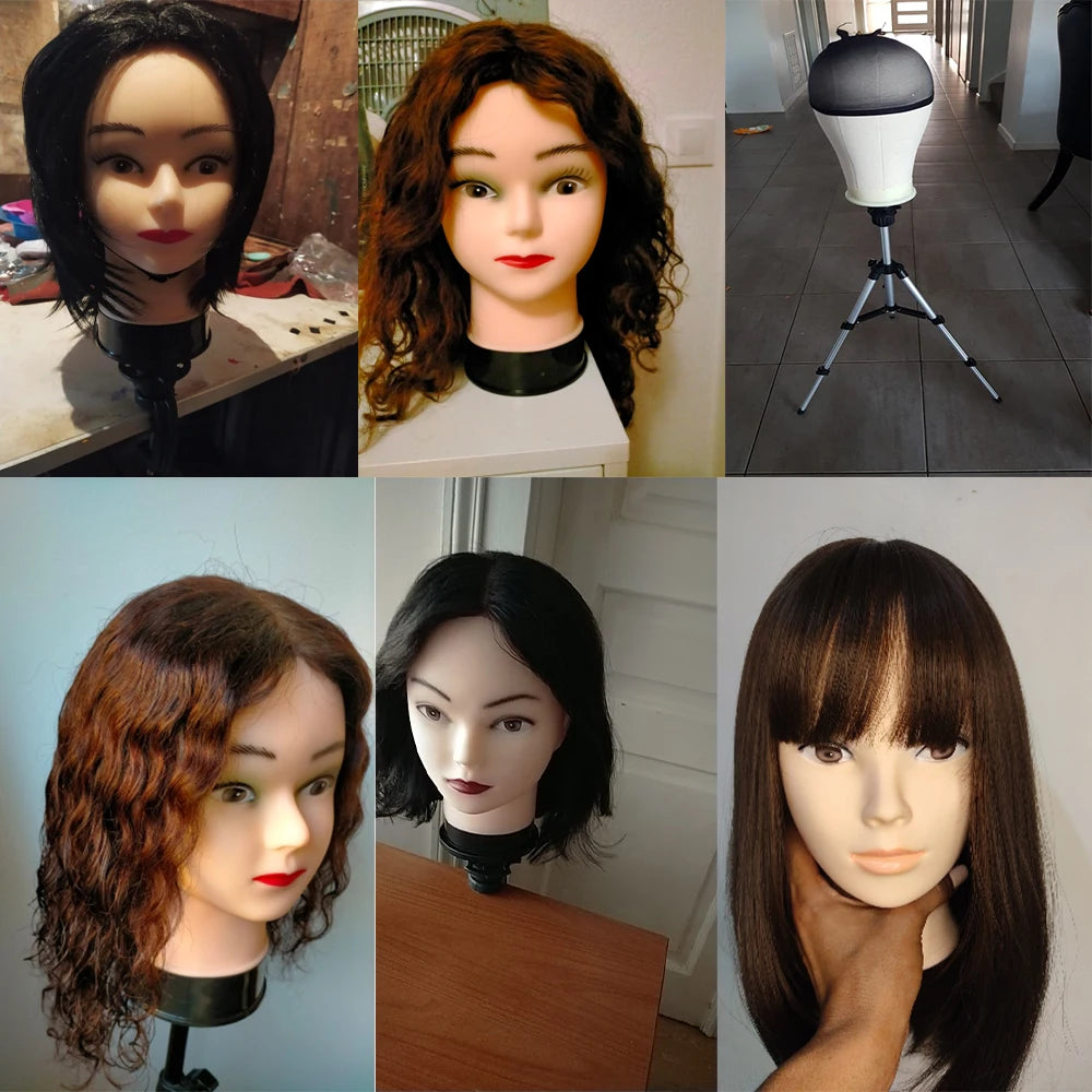 Mannequin Head With T-pin Wig Cap Tripod For Women Making Wig Hat Glasses Mask Display Cosmetology Manikin Head Makeup Practice