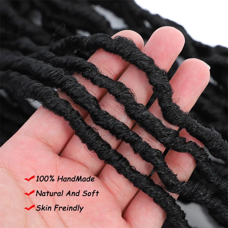 18 24 36 Inch 6 Packs Soft Locs Crochet Hair New Faux Locs Crochet Hair Pre Looped Crochet Hair for Black Women 21 Strands/Pack