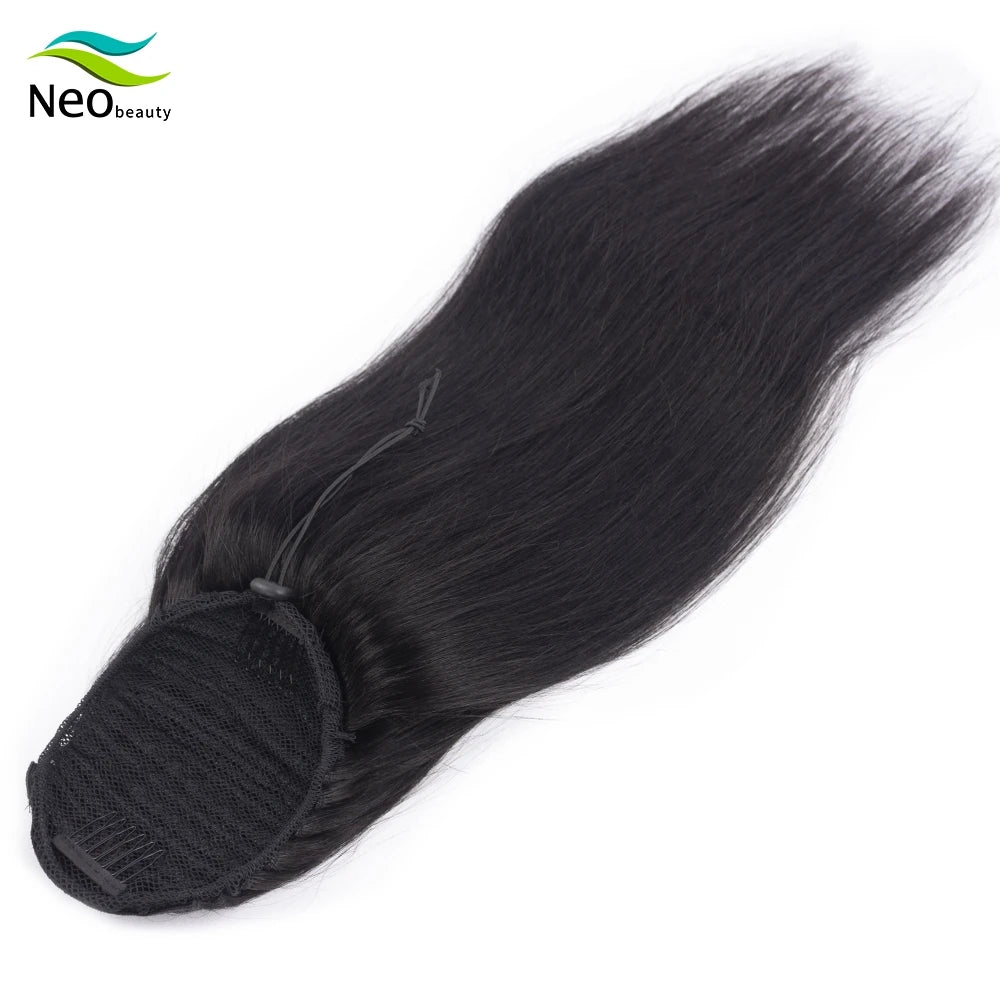 40 inch Ponytail Human Hair Extensions 30 32 34 36 inch Straight Human Ponytail Drawstring & Wrap Ponytail 10A High Quality