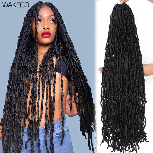 18 24 36 Inch 6 Packs Soft Locs Crochet Hair New Faux Locs Crochet Hair Pre Looped Crochet Hair for Black Women 21 Strands/Pack