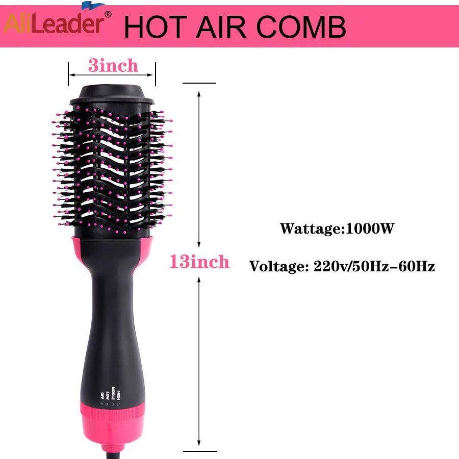 3 In 1 Hair Dryer Hot Air Brush Styler & Volumizer One Step Hair Straightener Curler Electric Blow Dryer Brush Wet And Dry Used