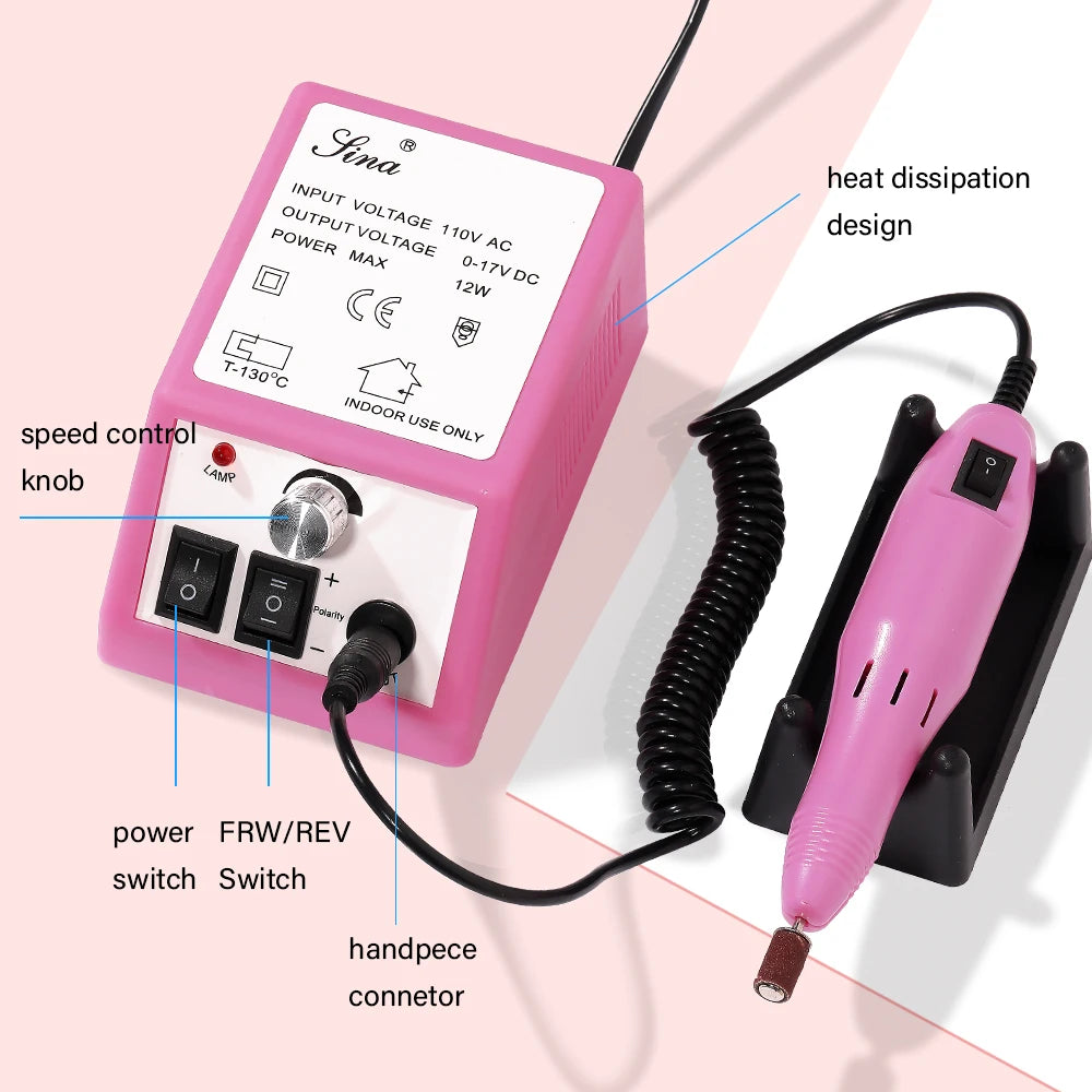 LINMANDA 35000RPM Electric Nail Drill Machine Drill Bits Set Gel Polish Remover Nail Capsule Cutter U-Shaped