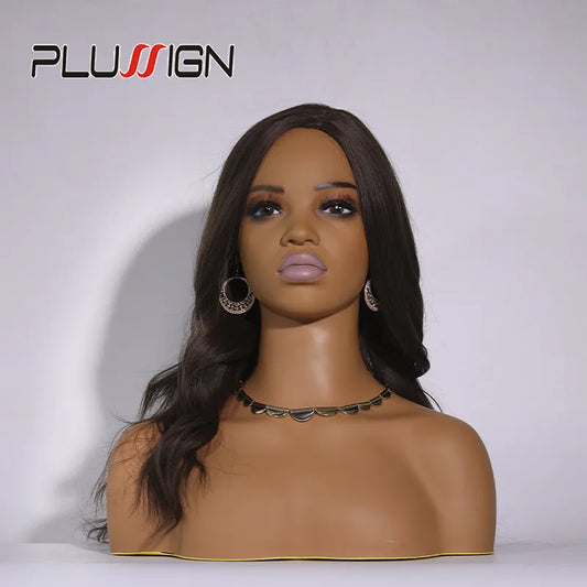 African Wig Head Pvc Foam Doll Head Realistic Mannequin Head For Wig Female Mannequin Head With Shoulders Display Wig Stand