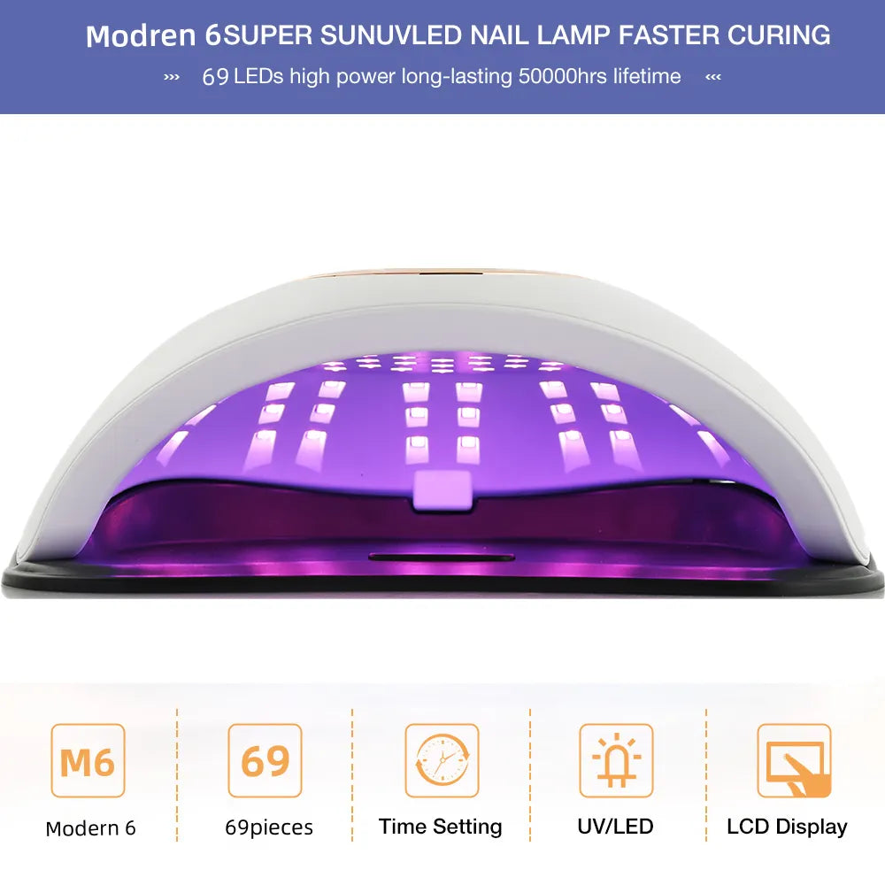 69LEDs Nail Dryer UV LED Nail Lamp for Curing All Gel Nail Polish With Motion Sensing Professional Manicure Salon Tool Equipment