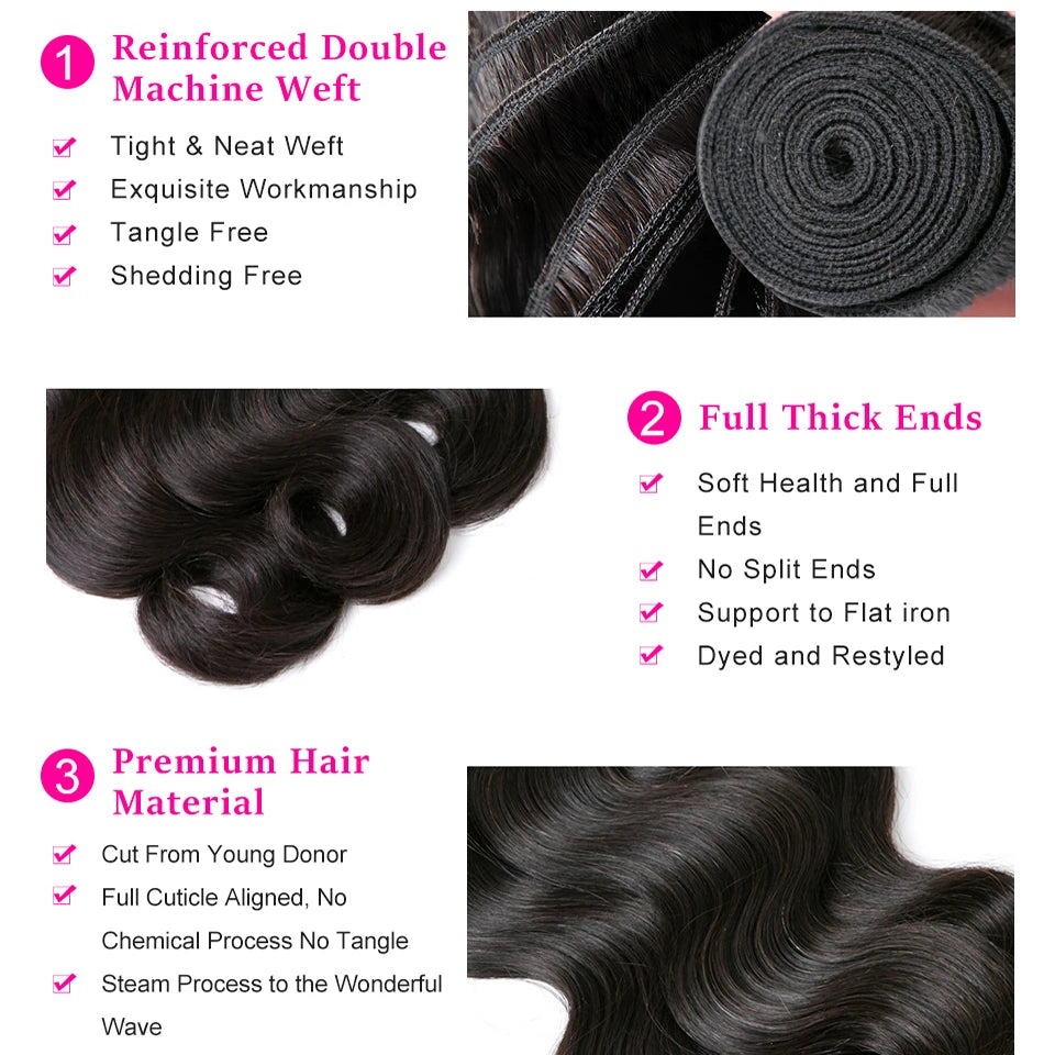 12A Body Wave Bundles 30 Inch Raw Indian Remy Virgin Unprocessed 100% Human Hair BodyWave Hair Extensions 1 3 4 Bundles Deal
