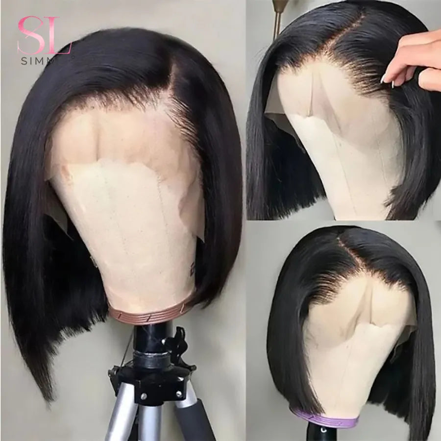 Short Bob Wig Straight Human Hair Wigs For Women Pre Plucked 13x4 Lace Fronta Wig Brazilian Remy Human Hair Wig On Clearance Sea