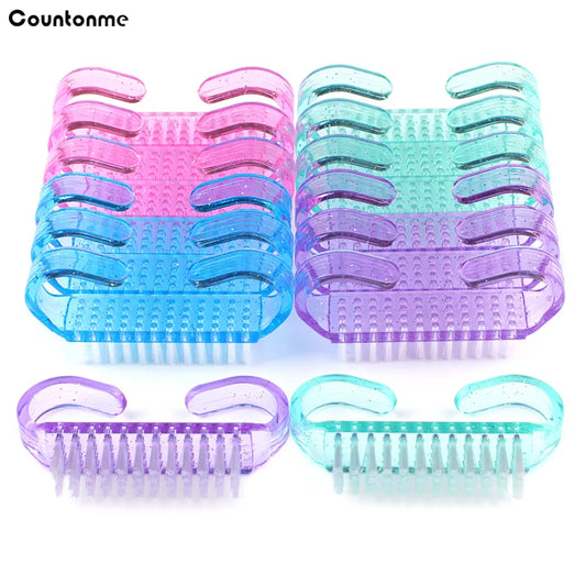 50Pcs/Lot Cleaning Nail Brush Tools Colorful  Plastic Dust Cleaner Brushes Nail Art Manicure Pedicure Powder Soft Remover