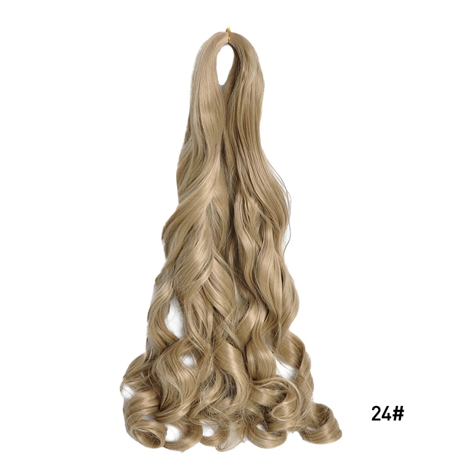 French Curls Braiding Hair 24Inch Synthetic Spiral Curls Braids Hair Extensions For Women Pre Stretched Loose Wave Braiding Hair