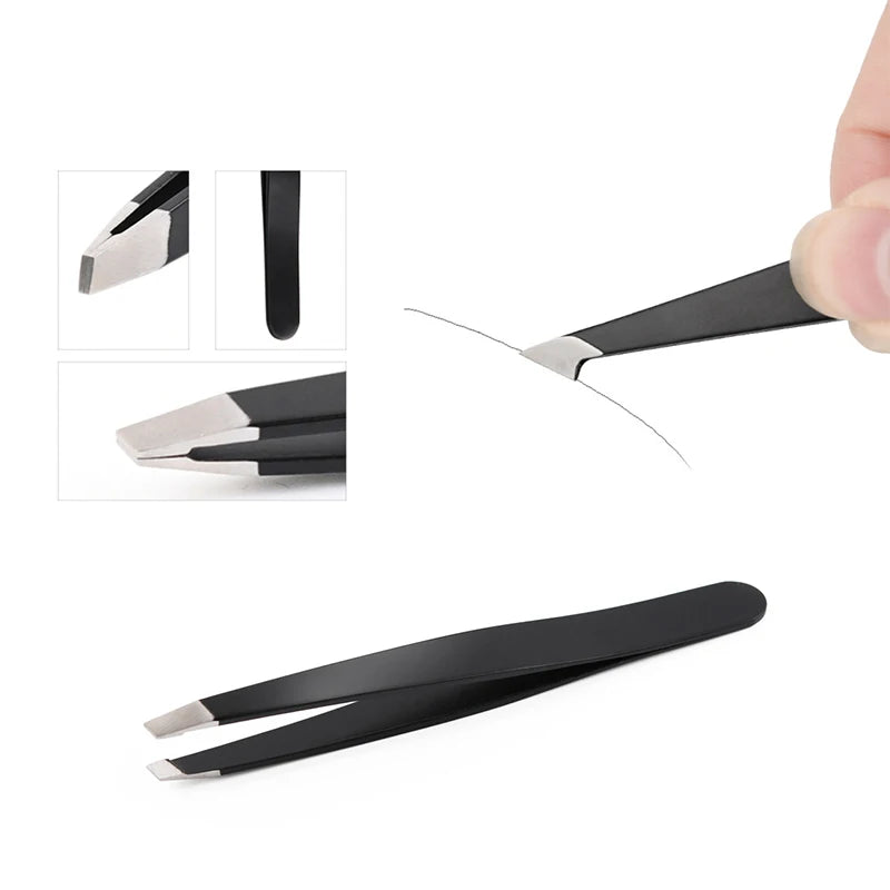 4Pcs/Set Professional Eyebrow Tweezers Eyebrow Hair Removal Clip Makeup Sets Eyelash Extension Eyelash Tweezers Beauty