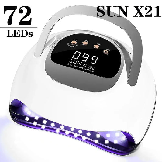 320W 72LEDs Professional Nail Lamp For Manicure Big Power UV LED Nail Lamp Blue Light No Black Hands For Drying Gel Nail Polish
