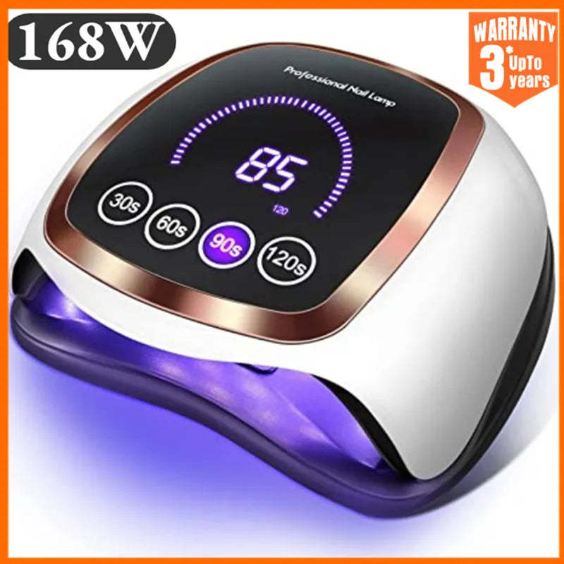 168W UV Nail Drying Lamp For Manicure Professional Led UV Drying Lamp With Auto Sensor Smart Nail Salon Equipment Tools
