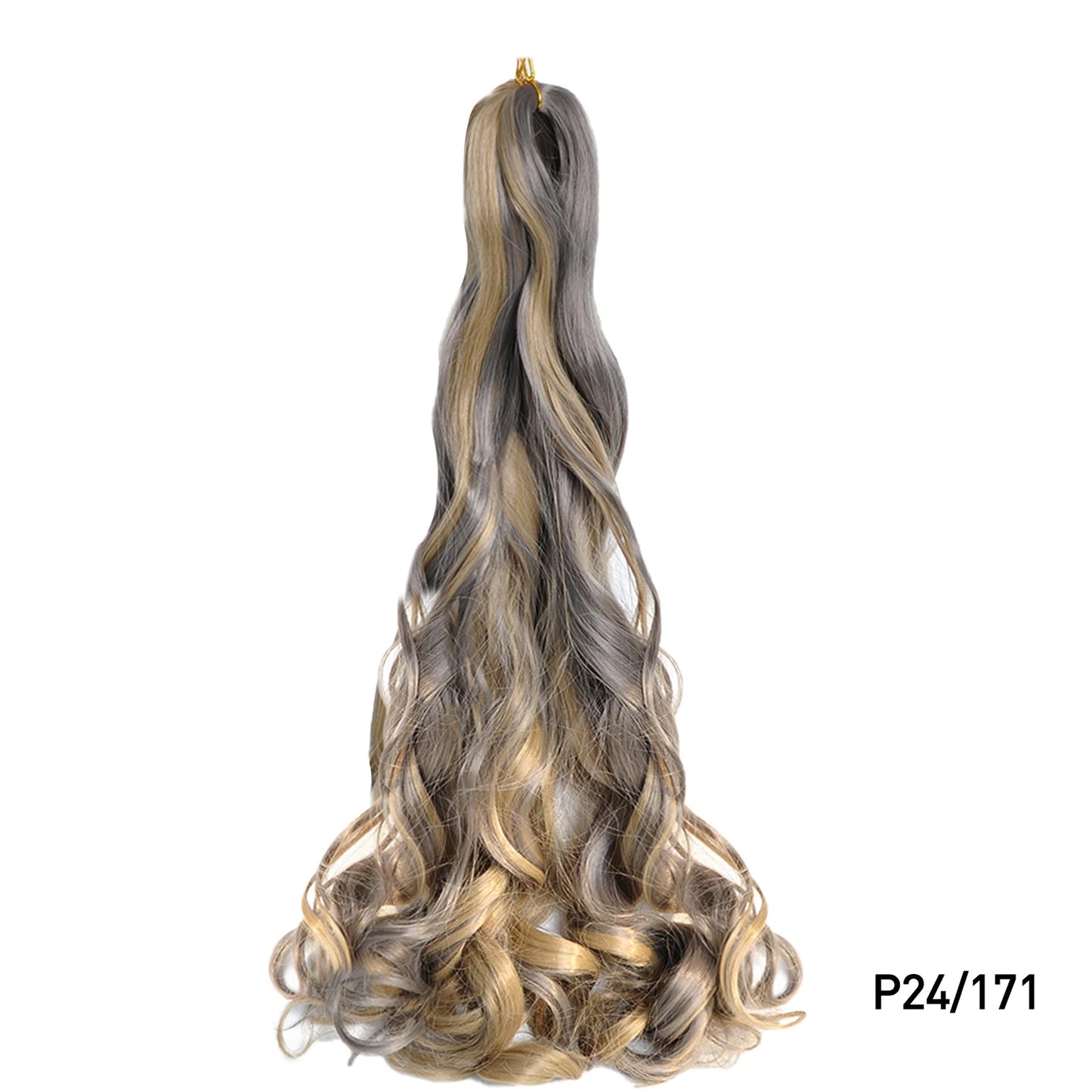 French Curls Braiding Hair 24Inch Synthetic Spiral Curls Braids Hair Extensions For Women Pre Stretched Loose Wave Braiding Hair