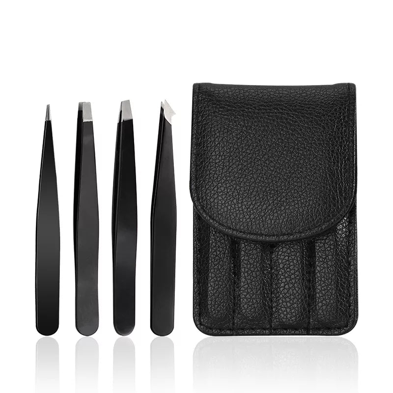 4Pcs/Set Professional Eyebrow Tweezers Eyebrow Hair Removal Clip Makeup Sets Eyelash Extension Eyelash Tweezers Beauty