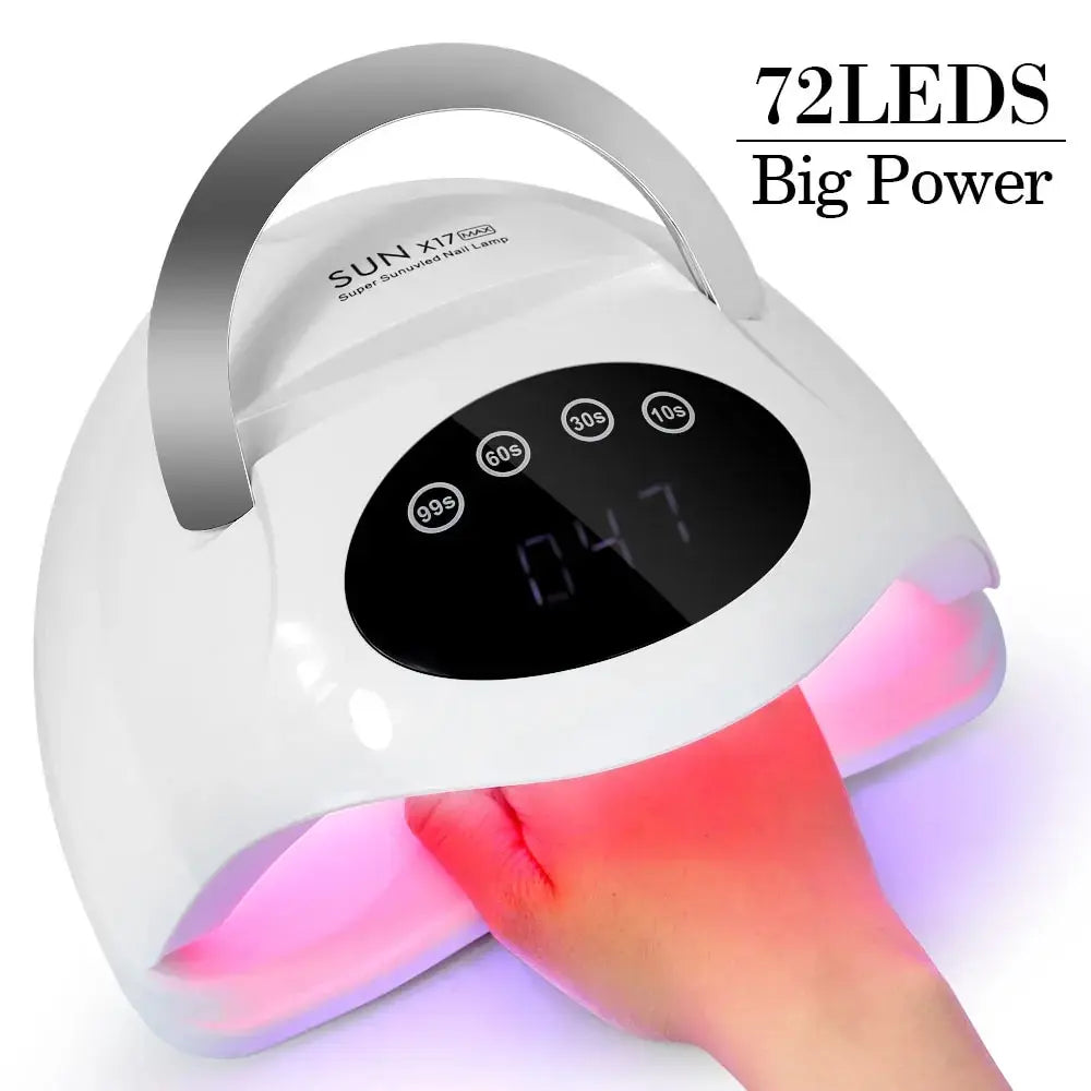 X17 MAX UV LED Nail Lamp For Drying Gel Nail Polish Professional 72 LEDS Nail Dryer Light With Touch Screen Timer Auto Sensor
