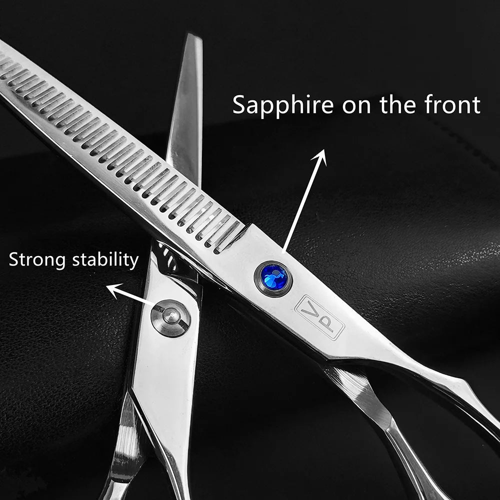 Professional Hairdressing Haircut Scissors 6 Inch 440C Barber Shop Hairdresser's Cutting Thinning Tools High Quality Salon Set