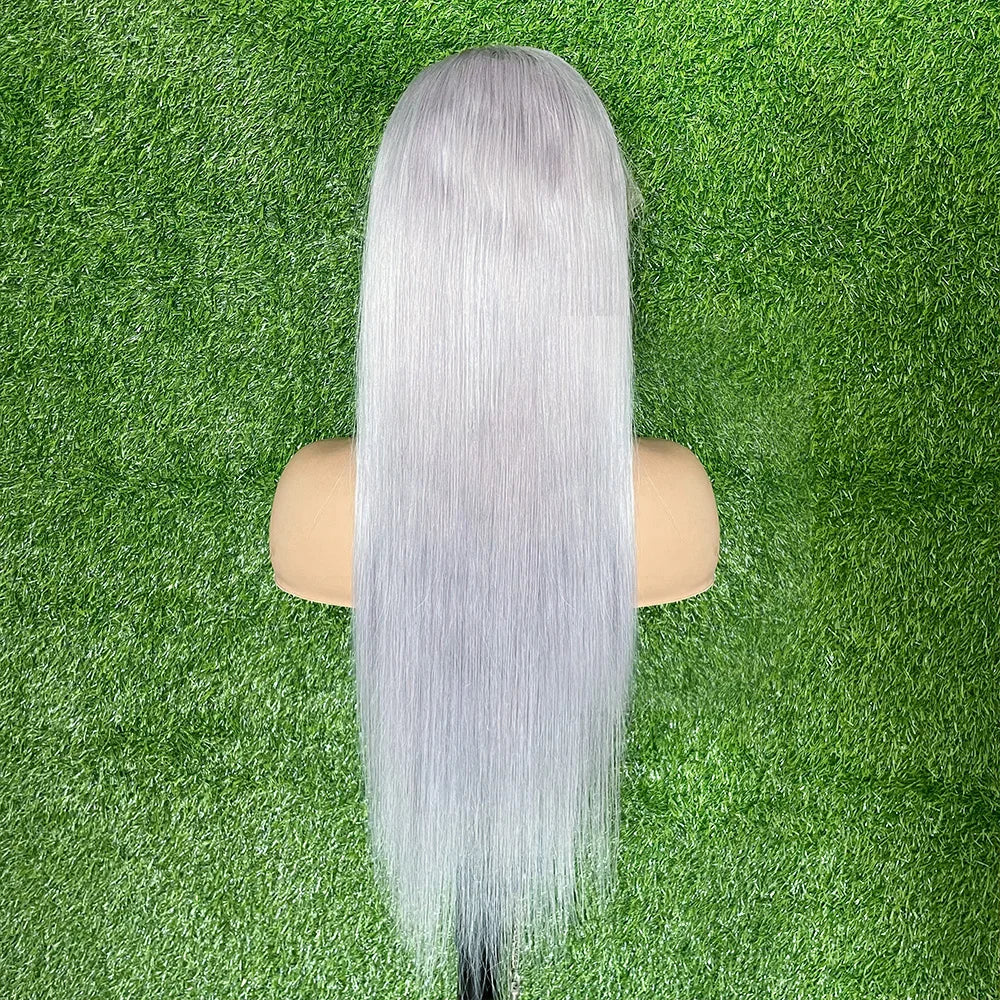 Grey 613 Colored 13x6 Transparent Lace Frontal Wigs Human Hair Wig  For Women Brazilian Remy Hair Glueless Full Lace Wigs
