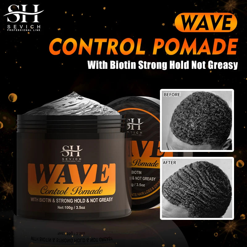 Anti-Hair Loss Pomade Hair Styling Nourishing Wax For Curly Black man Strong Hold 360 Waves Layered Style Edge Control Hair Gel