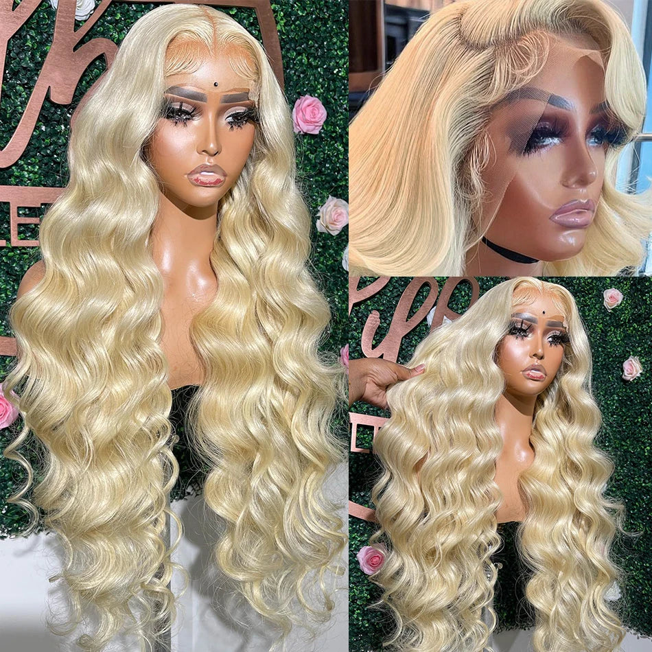 613 Transparent Blonde 13x4 13x6 HD Lace Frontal Wig For Women Body Wave Lace Front Wigs Honey Blond 4×4 Glueless Wig Human Hair