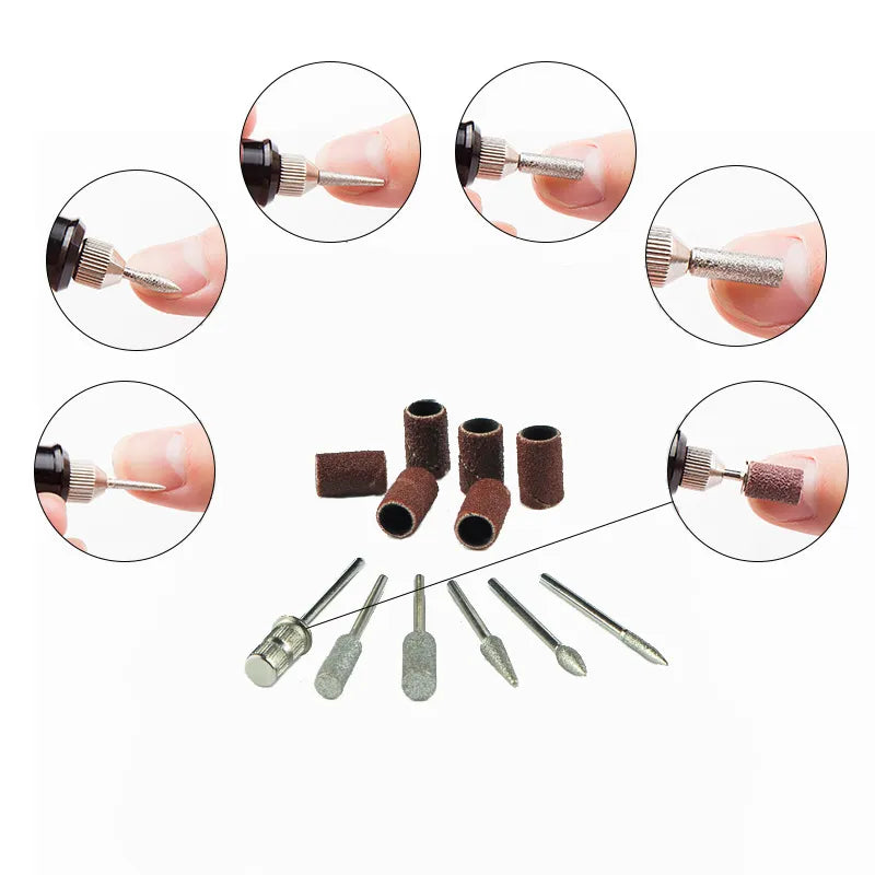 Professional Electric Nail Drill Machine Pedicure Manicure Drill Set Milling Cutters Set Nail File 20000RPM Polishing Equipment