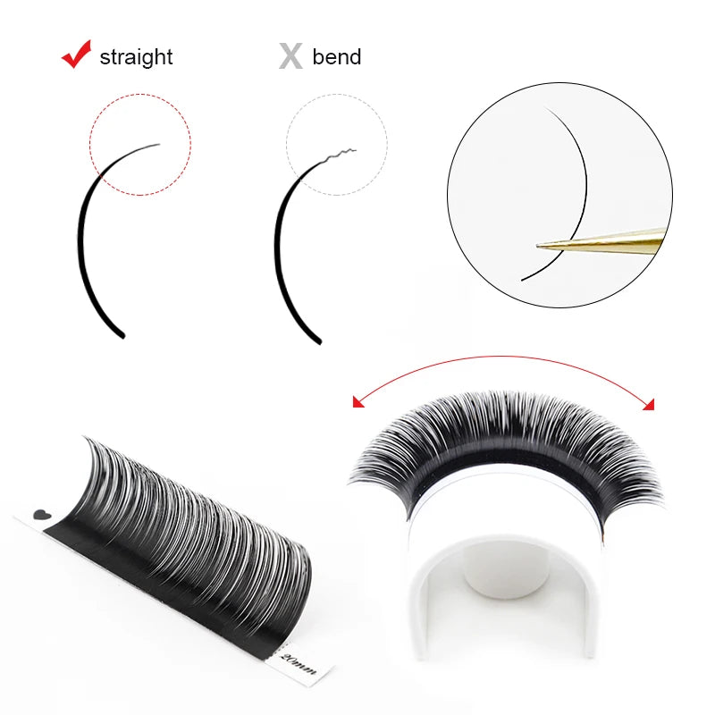 Winky Beauty Custom Your Logo Individual Eyelash Extension Silk Lashes Russian Volume Classic Eyelash Extensions for Makeup