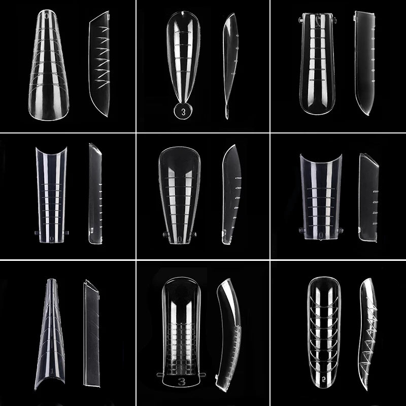 Full Cover Sculpted Nail Tips Finger Nail Mold Extension Nail Art UV Quick Building Mold Easy Find Nail Manicures Tool Set