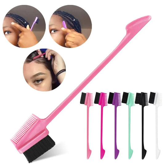 Three-sided Edge Brush Comb Multi-function Hair Style Comb Eyebrow Gel Makeup Brush Household Salon Supply Makeup Tool Wholesale