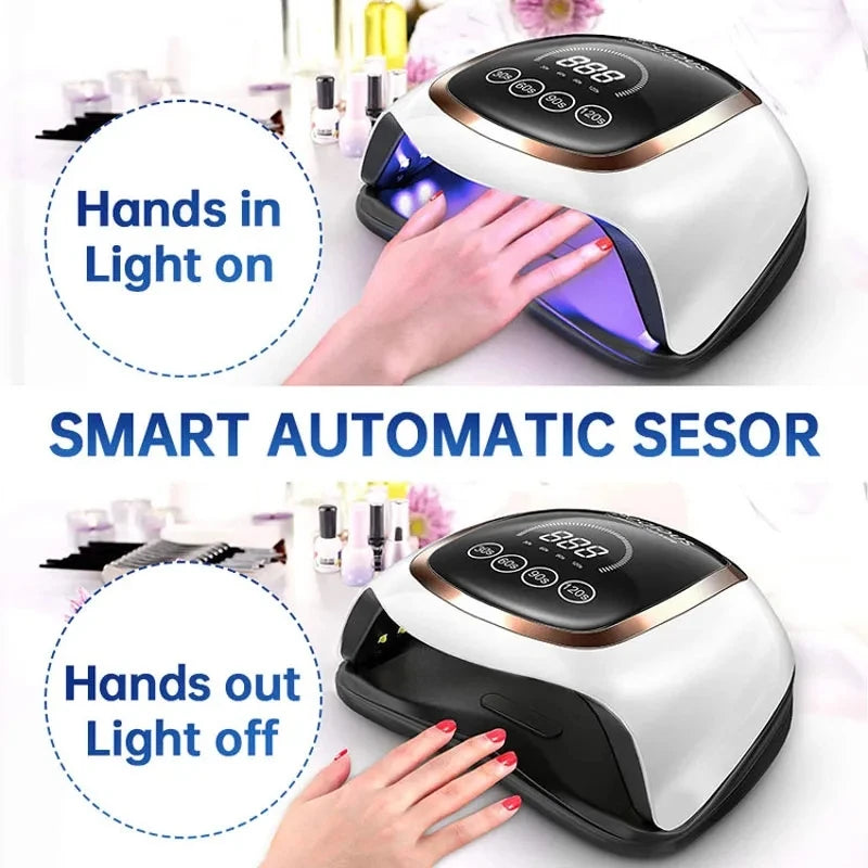 168W UV Nail Drying Lamp For Manicure Professional Led UV Drying Lamp With Auto Sensor Smart Nail Salon Equipment Tools