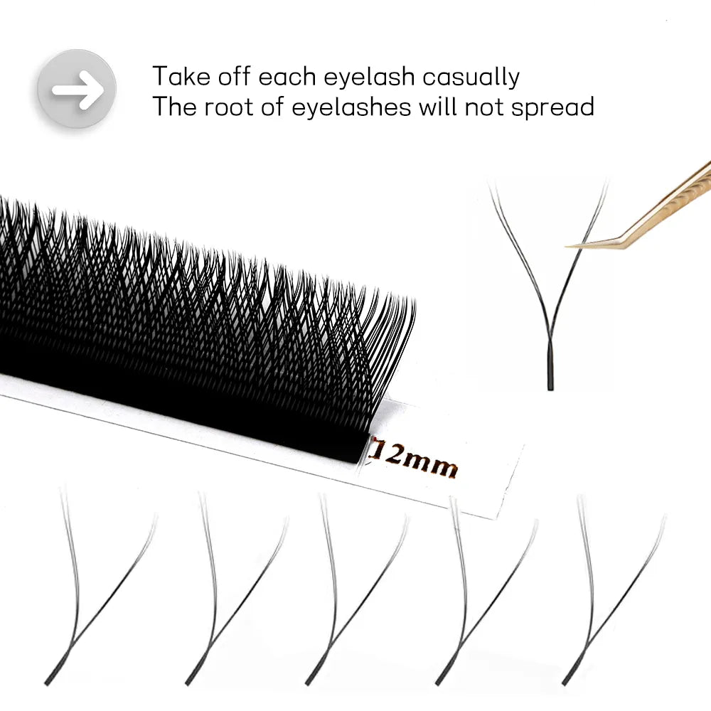 W Shaped Bloom 2D 3D 4D 5D 6D 7D 8D Automatic Flowering Premade Fans Eyelashes Extensions Natural Soft YY Individual Lashes