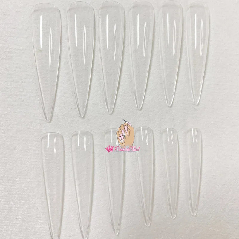 3XL Extra Long Stiletto Acrylic Press On Fake Nails Tips Clear Artificial Full Cover False Finger Sculpted Nail Manicure Tools