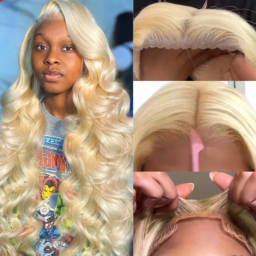 613 Transparent Blonde 13x4 13x6 HD Lace Frontal Wig For Women Body Wave Lace Front Wigs Honey Blond 4×4 Glueless Wig Human Hair