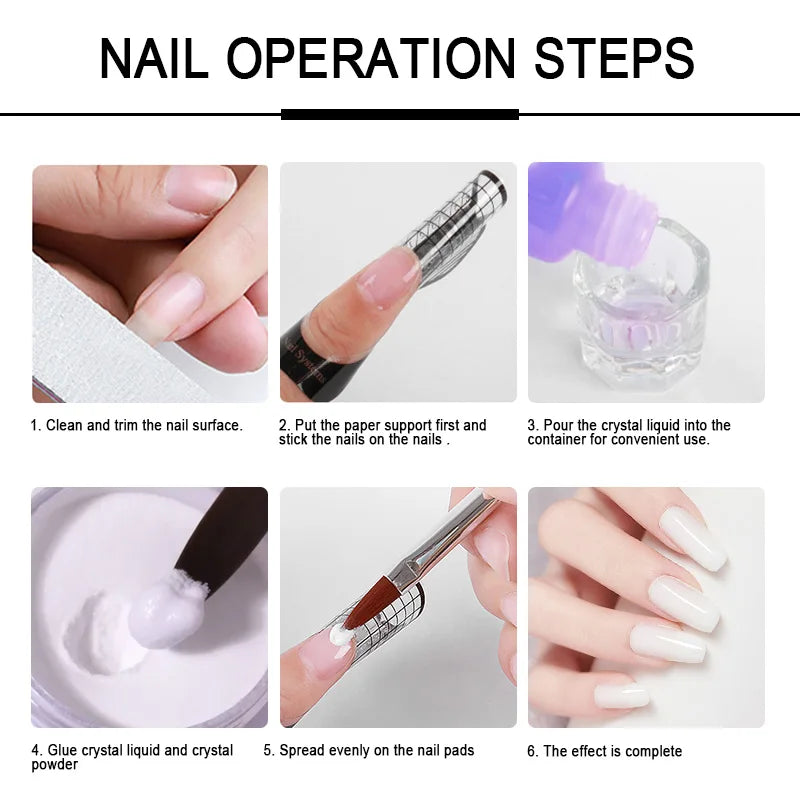 Nail Acrylic Powder And Nail Drill Machine Nails Art Decoration For Manicure Set Crystal Nail Glitter 3D Nail Tips Carving Tools