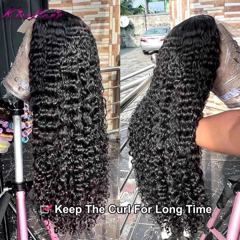 Deep Wave 13x6/13x4 HD Transparent Lace Front Human Hair Wigs 360 Lace Frontal Wig Cury Hair Glueless 5x5 HD Lace Closure Wigs