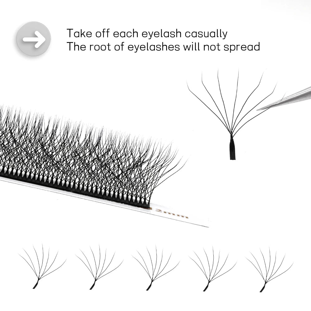 W Shaped Bloom 2D 3D 4D 5D 6D 7D 8D Automatic Flowering Premade Fans Eyelashes Extensions Natural Soft YY Individual Lashes