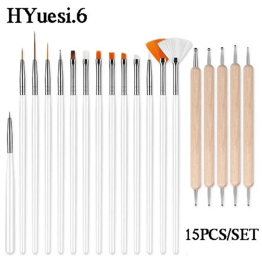 One Set Acrylic French Stripe Nail Art Liner Brush Tips Nail Professional Supplies Line Drawing Pen Gel Brushes Painting Tools