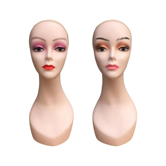 Women Bald Mannequin Head Durable Wig Holder for Headwear Hairpieces Glasses