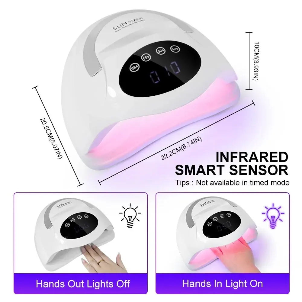 X17 MAX UV LED Nail Lamp For Drying Gel Nail Polish Professional 72 LEDS Nail Dryer Light With Touch Screen Timer Auto Sensor