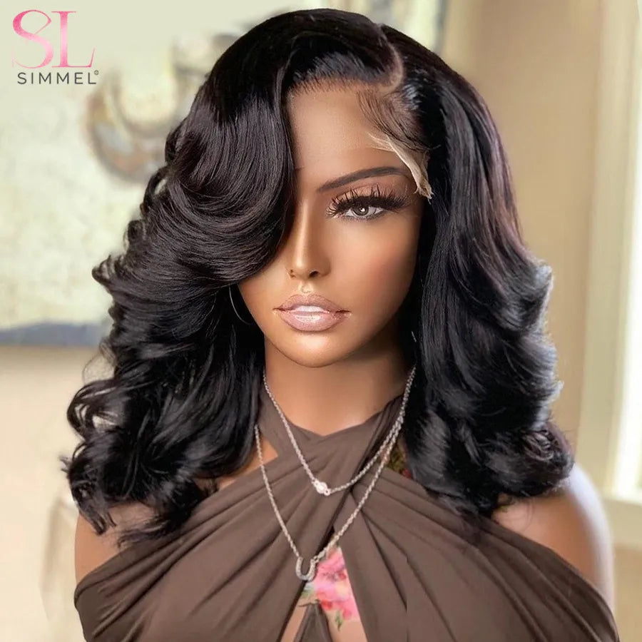 Side PartBody Wavy Lace Front Human hair Wigs Brazilian Wig Human Hair Body Wave Short Bob Wig On Clearance seal