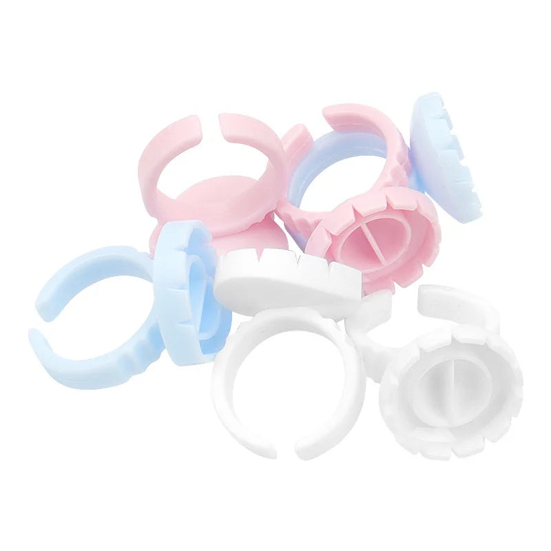 AILEISHI Wholesale 100Pcs/Bag Disposable Eyelash Extension Glue Ring Cup Tattoo Pigment Holder Container Lash Tools Supplier